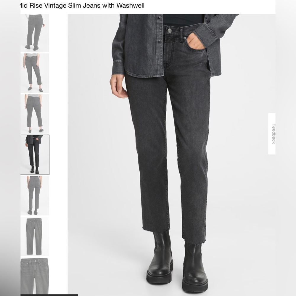 NWT Gap Mid Rise Vintage Slim Jeans with Washwell